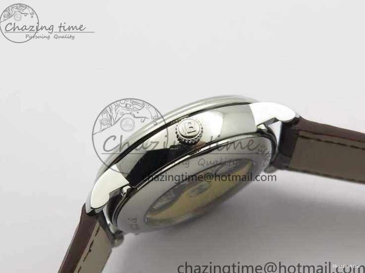 0416 FreshLook Villeret 6654 SS Complicated Function OMF 1:1 Best Edition White Dial On Brown Leather Strap A 8119